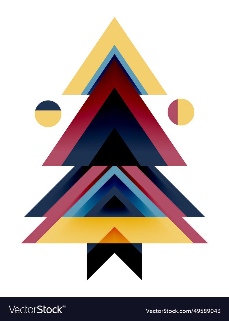 Christmas tree abstract geometric triangles new