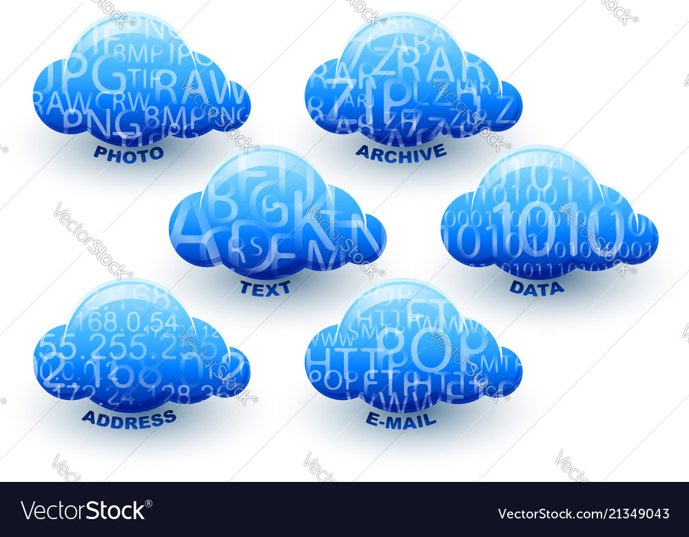 Cloud-Computing-Dateninformations-Iconset für Speicherdaten