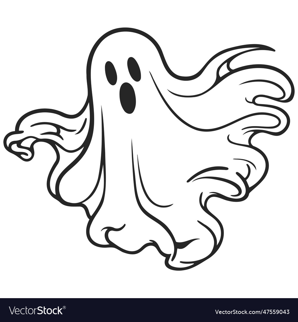 Cute ghost isolated halloween concept Royalty Free Vector