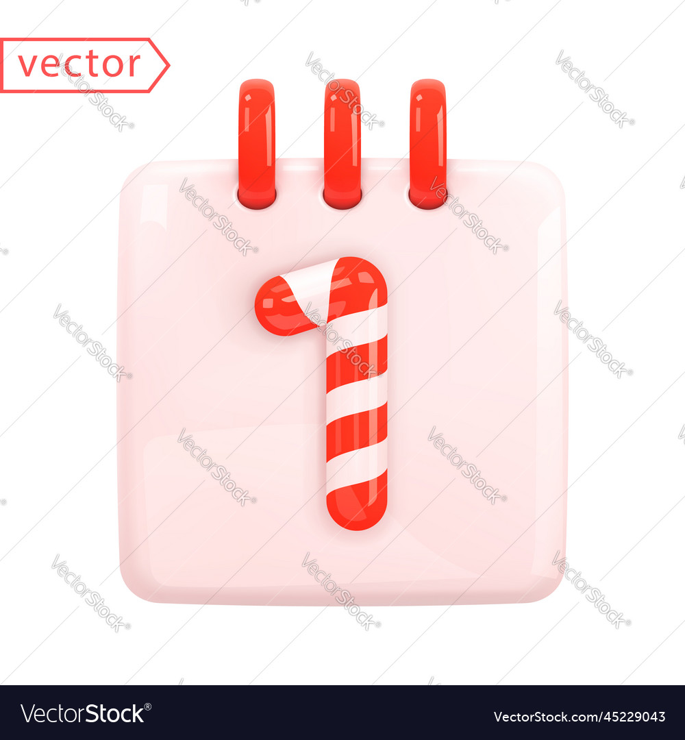 Daily calendar with date day 1 white numbers vector image Daily calendar with date day 1 white numbers