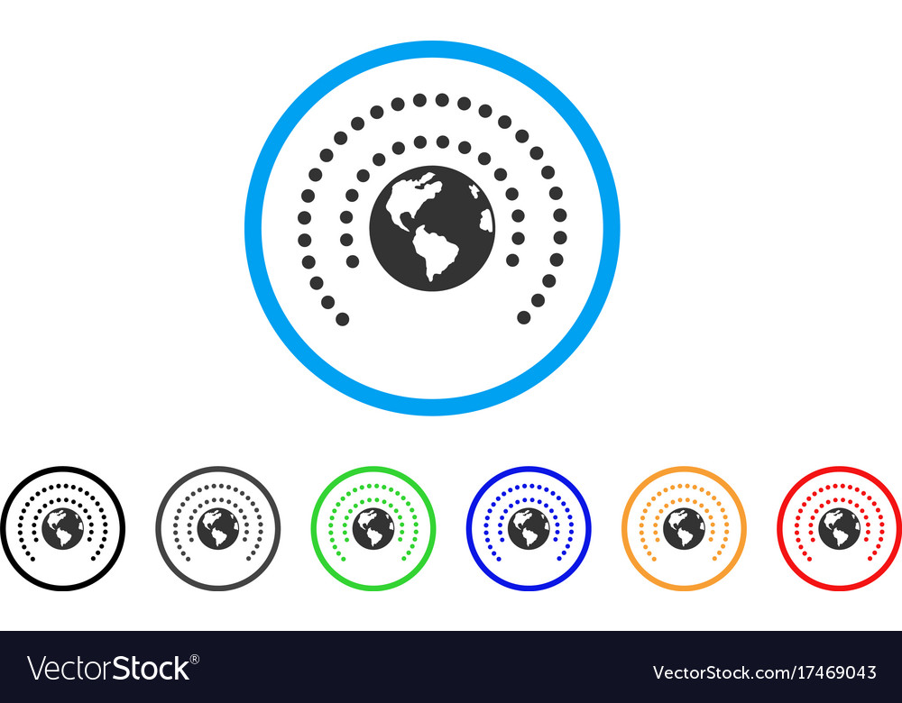 Earth sphere shield rounded icon