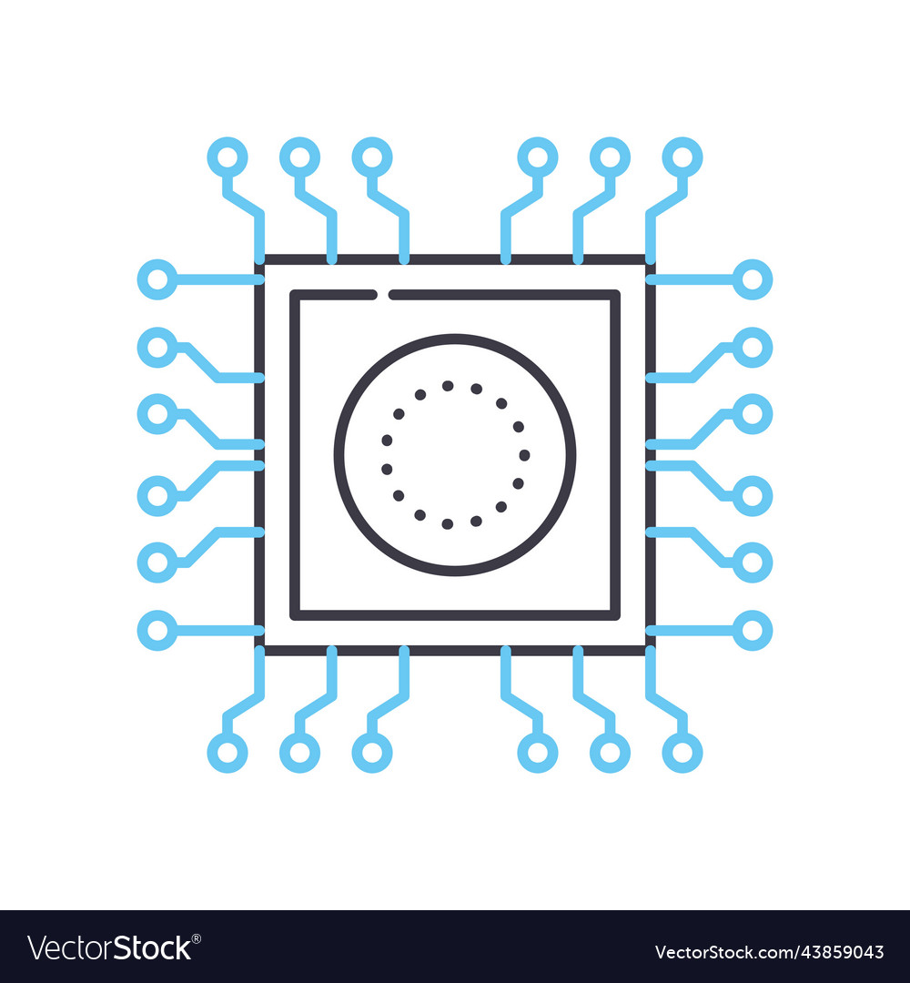 Encryption hardware line icon outline symbol vector image Encryption hardware line icon outline symbol