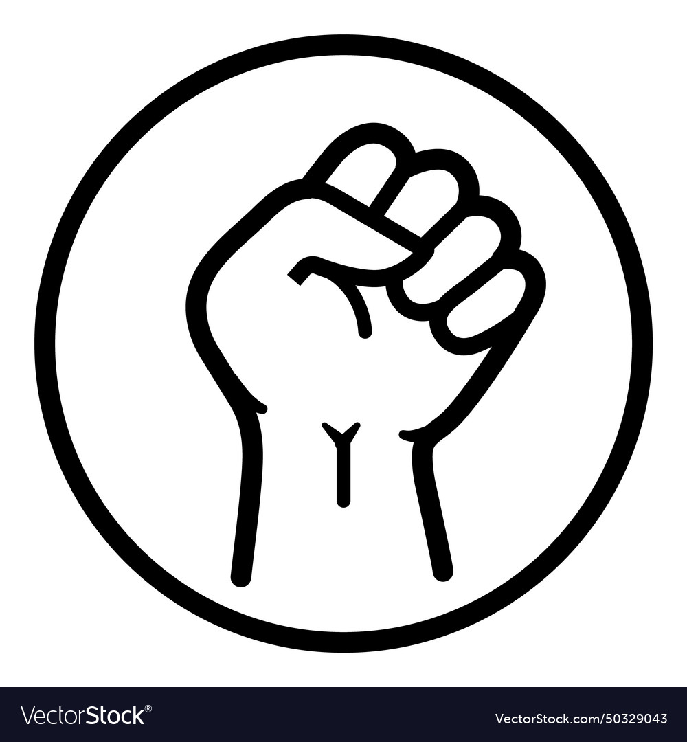 Fist flat icon isolated on white background Vector Image