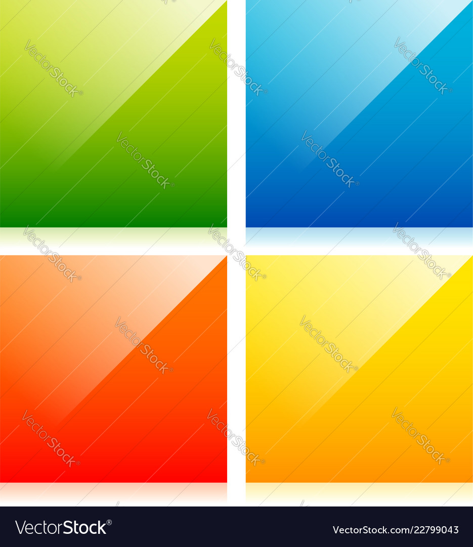 Glossy colorful squares with blank space vector image Glossy colorful squares with blank space