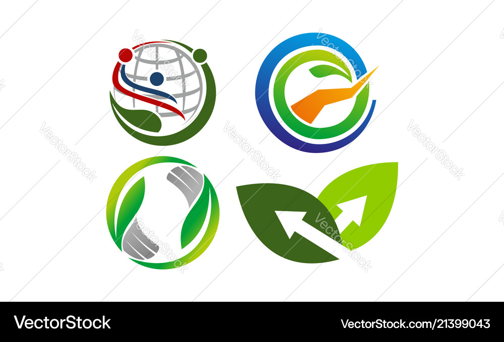 Leaf template set Royalty Free Vector Image - VectorStock