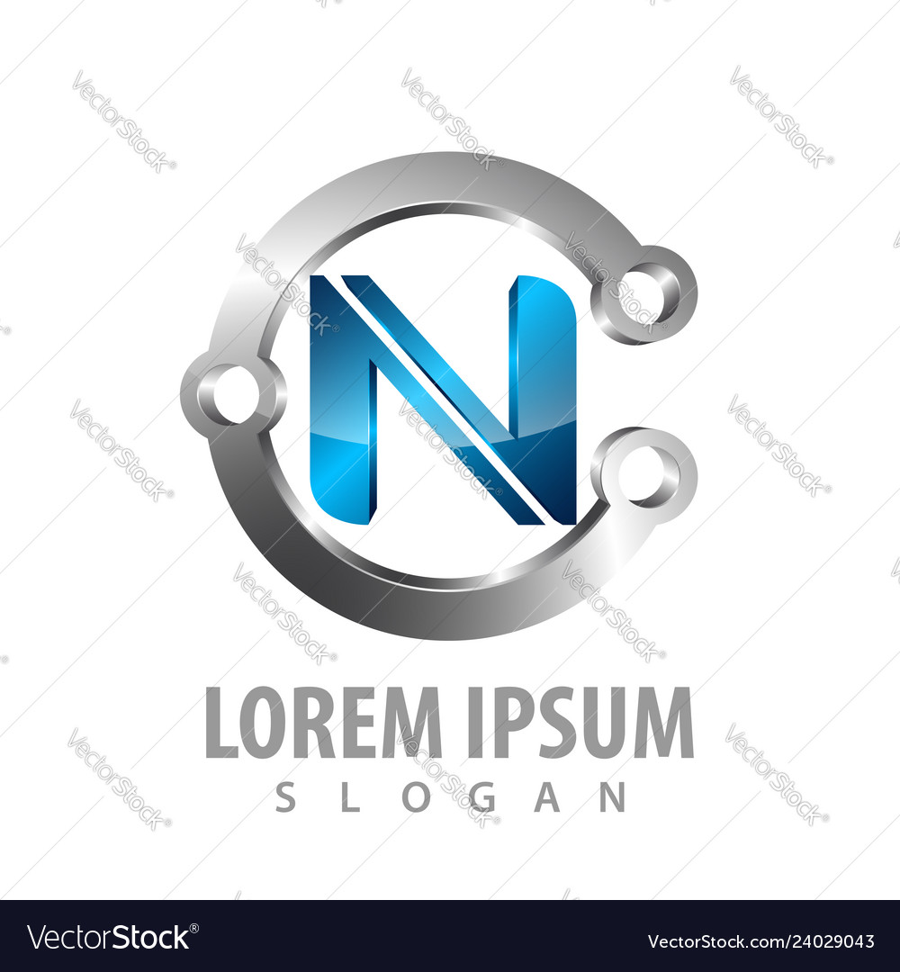 Logo concept design technology initial letter cn Vector Image