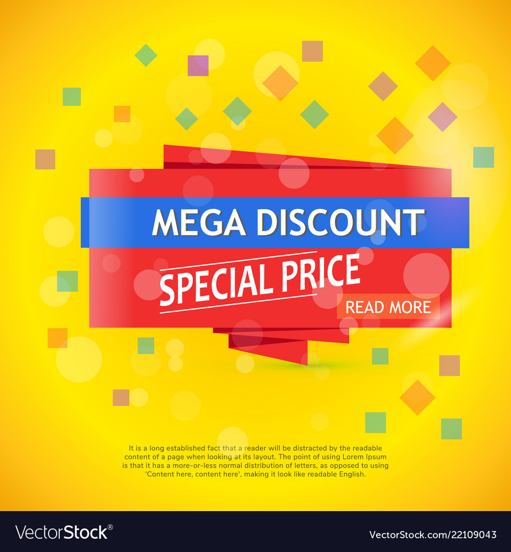 Mega discount background super sale banner Vector Image