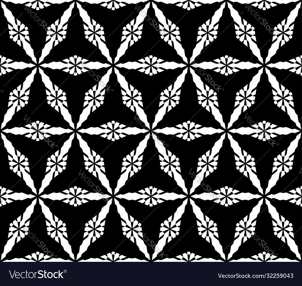 Monochrome seamless pattern triangular lattice vector image Monochrome seamless pattern triangular lattice