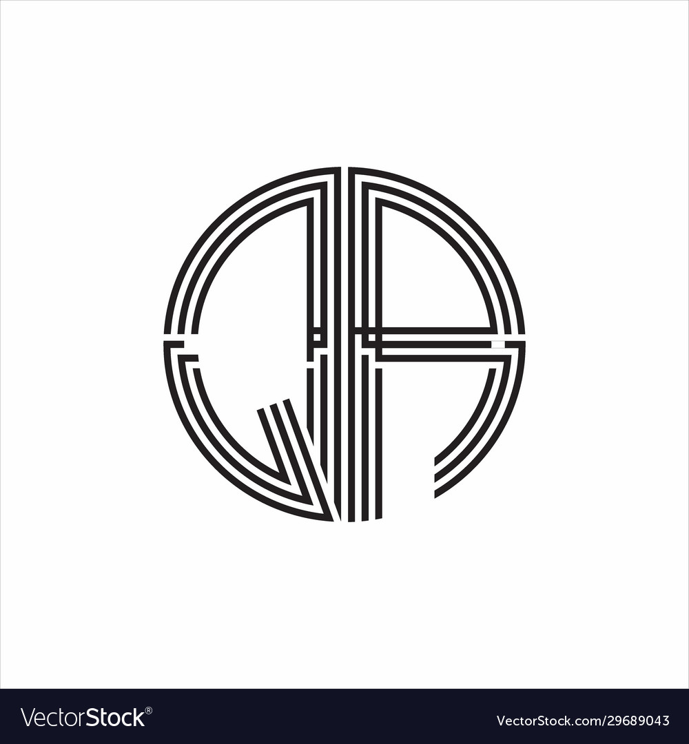 Qa logo monogram triple ribbon style line design Vector Image Qa logo monogram triple ribbon style line design