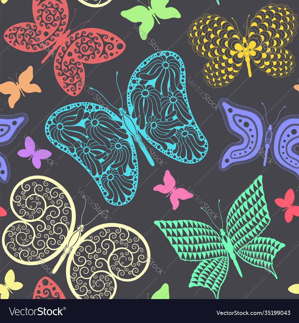 Seamless pattern with butterflies