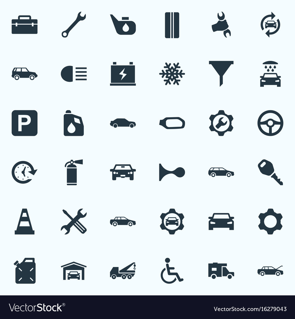 Set of simple auto icons