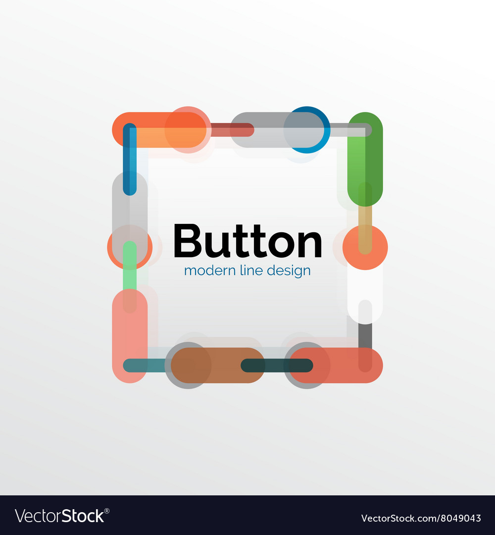 Thin line design geometric button flat