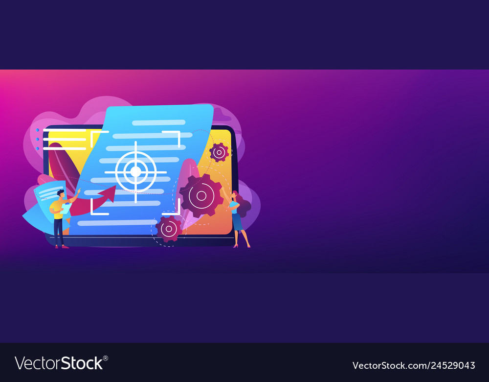 Vision and scope document concept banner header vector image Vision and scope document concept banner header