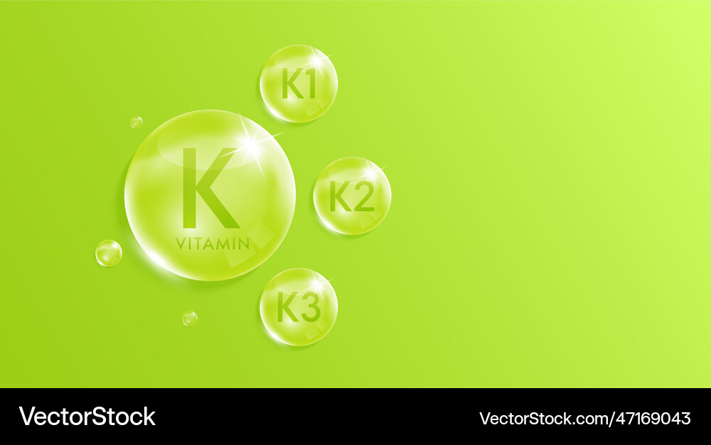 Vitamin k complex droplet chemical formula nature Vector Image