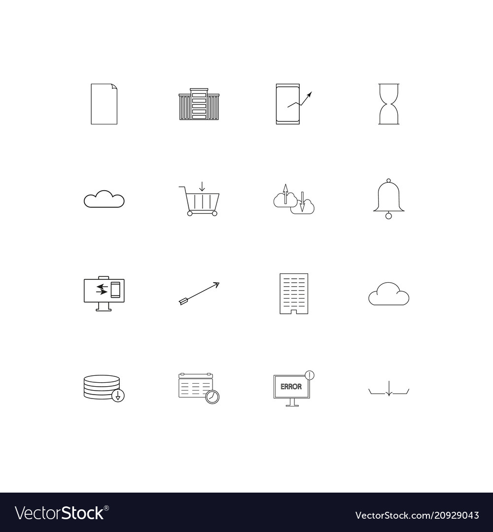 Web applications linear thin icons set outlined