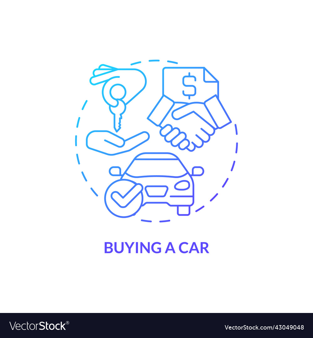 Buying car blue gradient concept icon