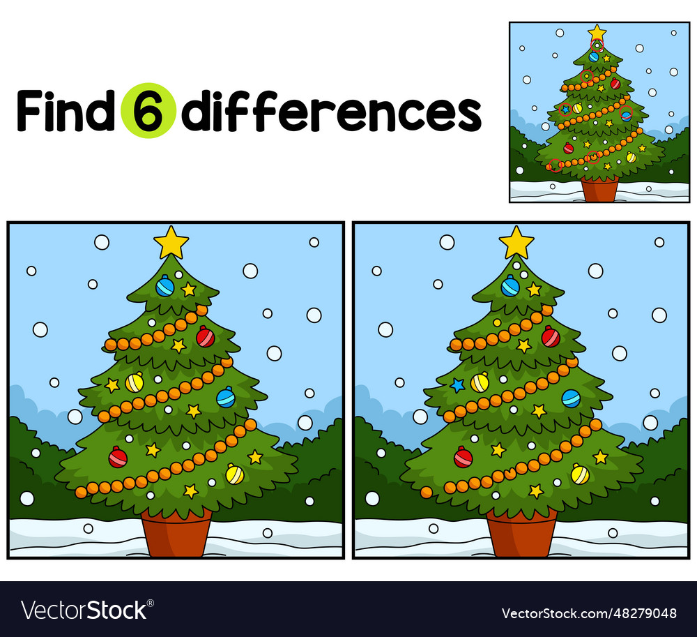 Christmas tree find the differences