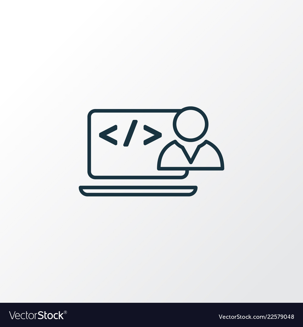 Custom coding icon line symbol premium quality vector image Custom coding icon line symbol premium quality