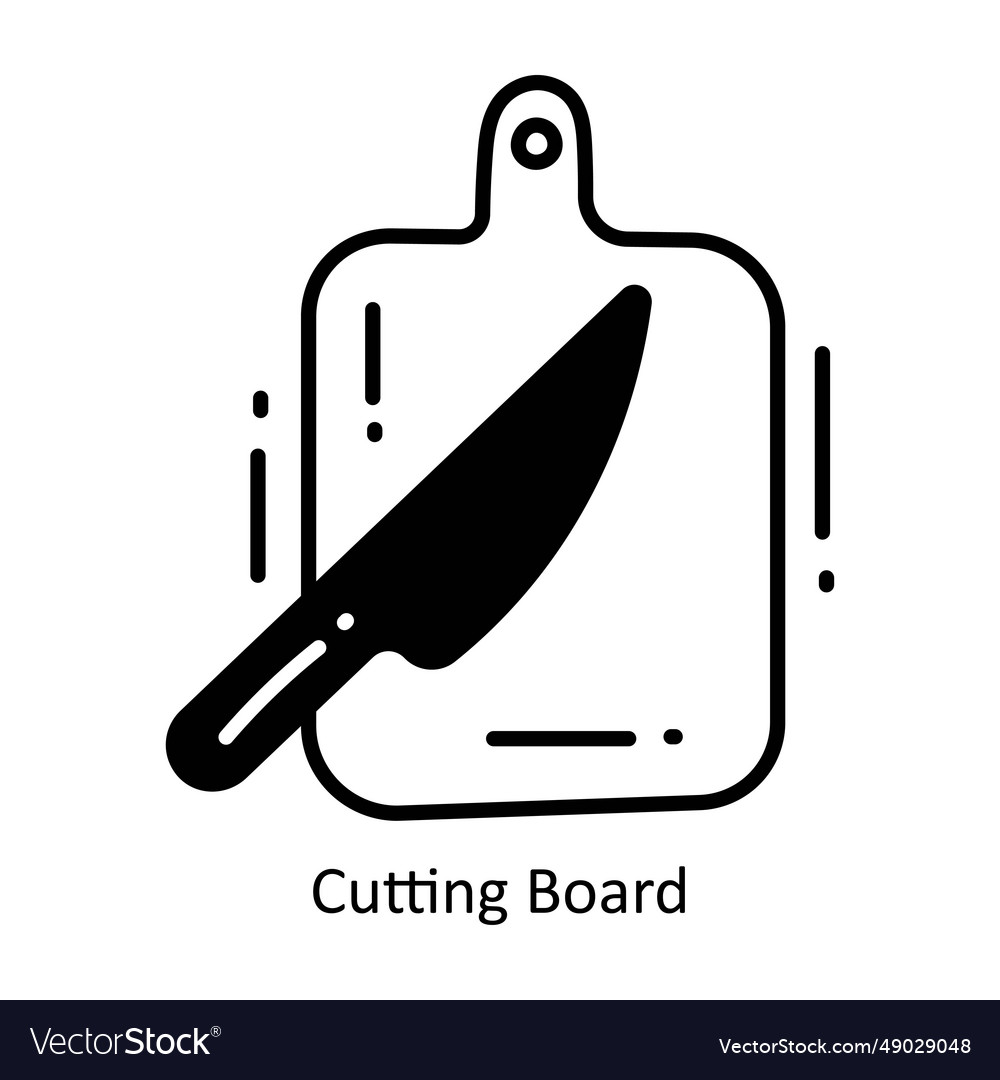 Cutting board doodle semi solid icon design i