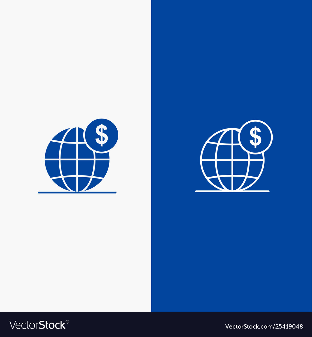 Dollar global business globe international line