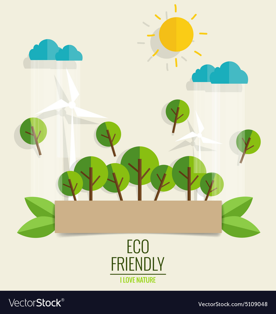 Eco friendly ecology concept with tree background