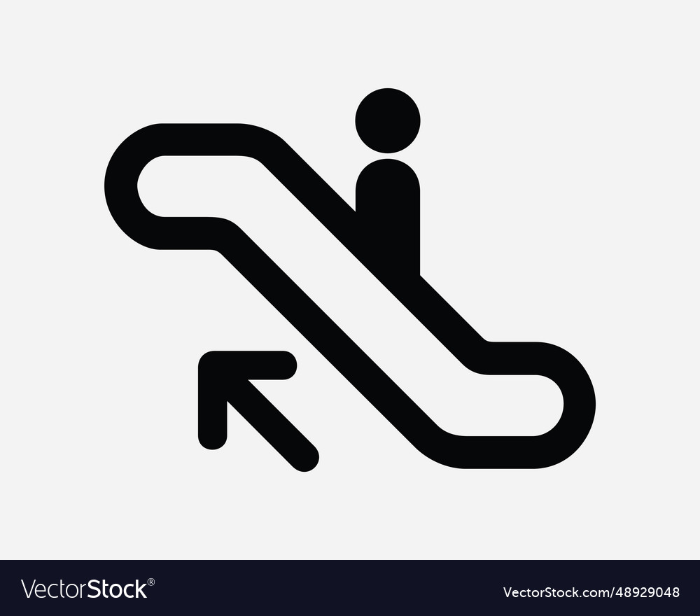 Escalator Going Up Icon Upward Arrow Point Stairs Vector Image