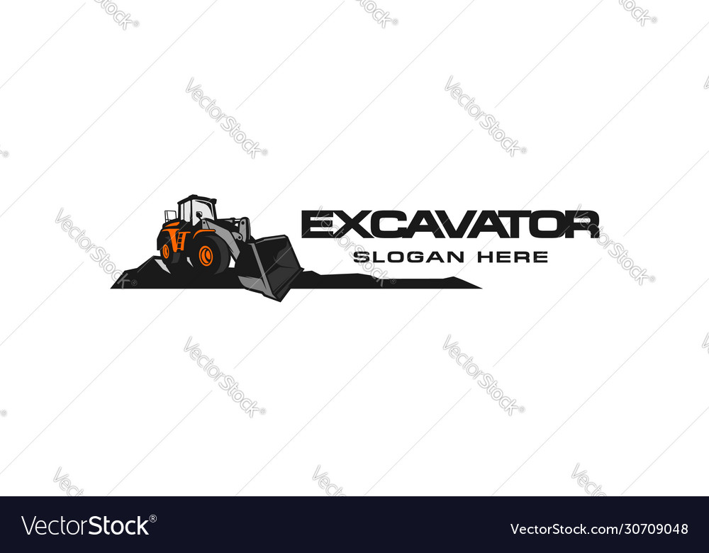 Excavator logo template heavy equipment