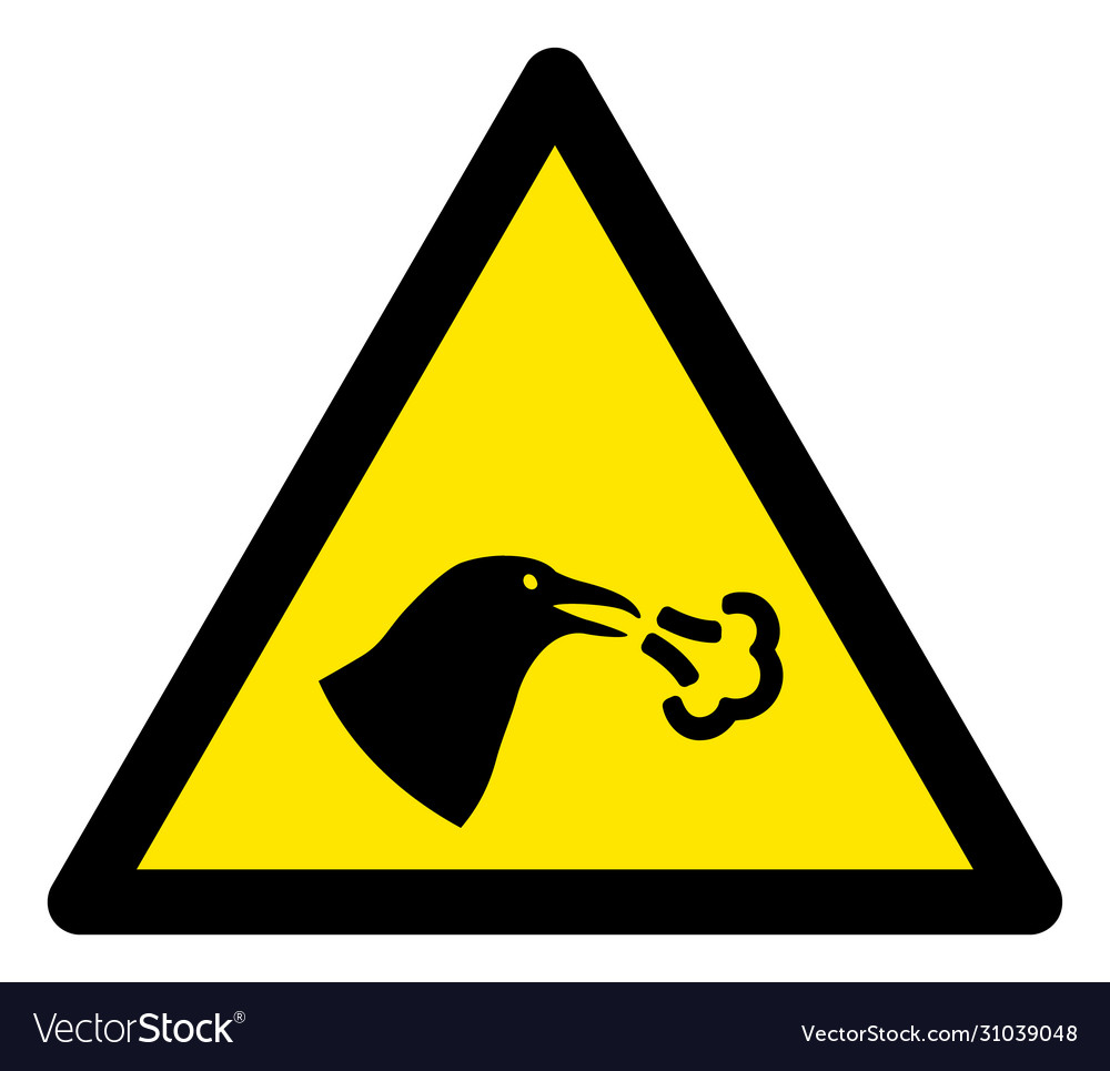 Flat bird flu warning icon