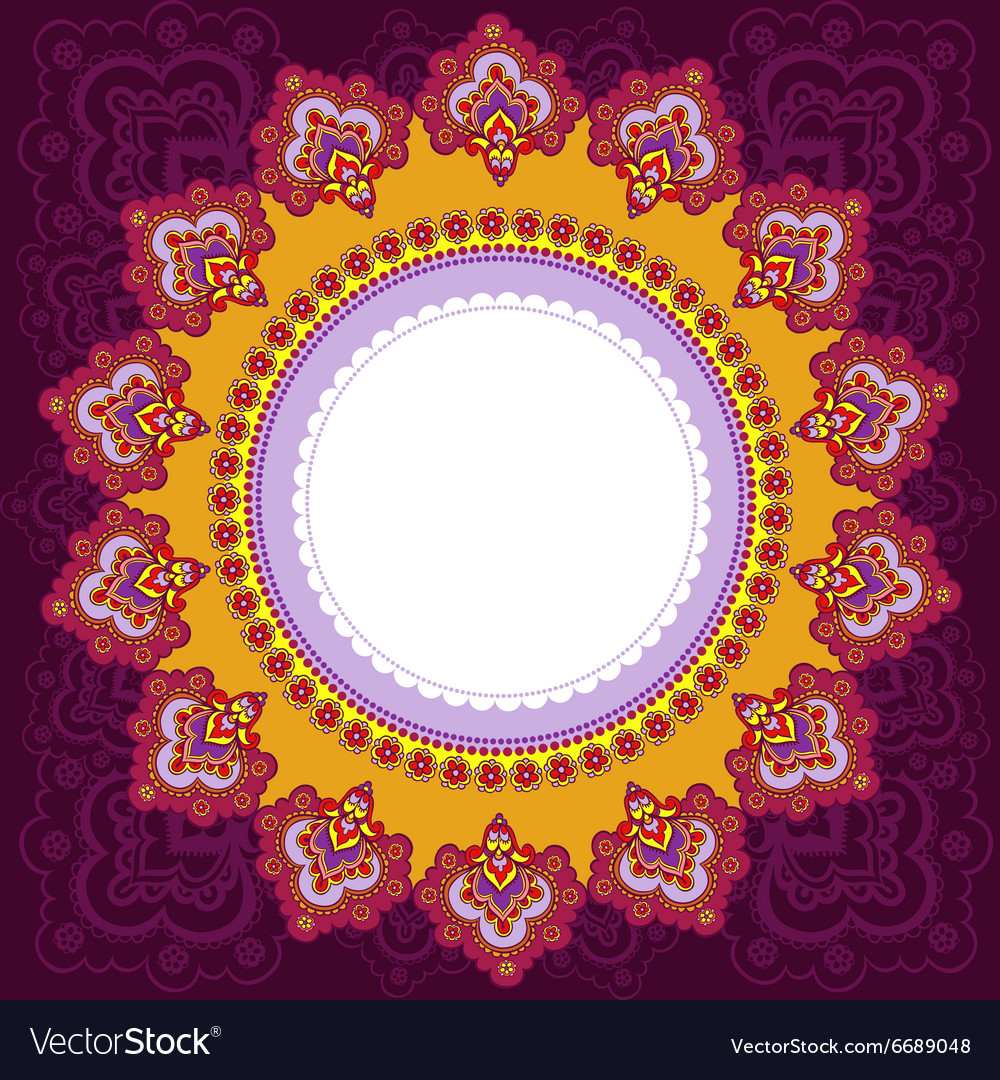 Frame in indian style Royalty Free Vector Image