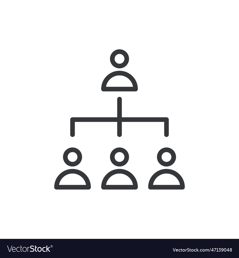 Hierarchy structure iconthin line vector image Hierarchy structure iconthin line