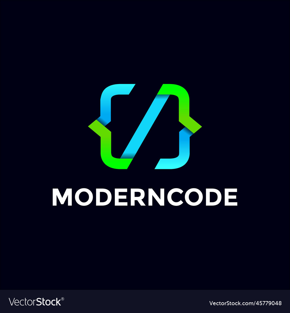 Modern code logo template this design use program vector image Modern code logo template this design use program