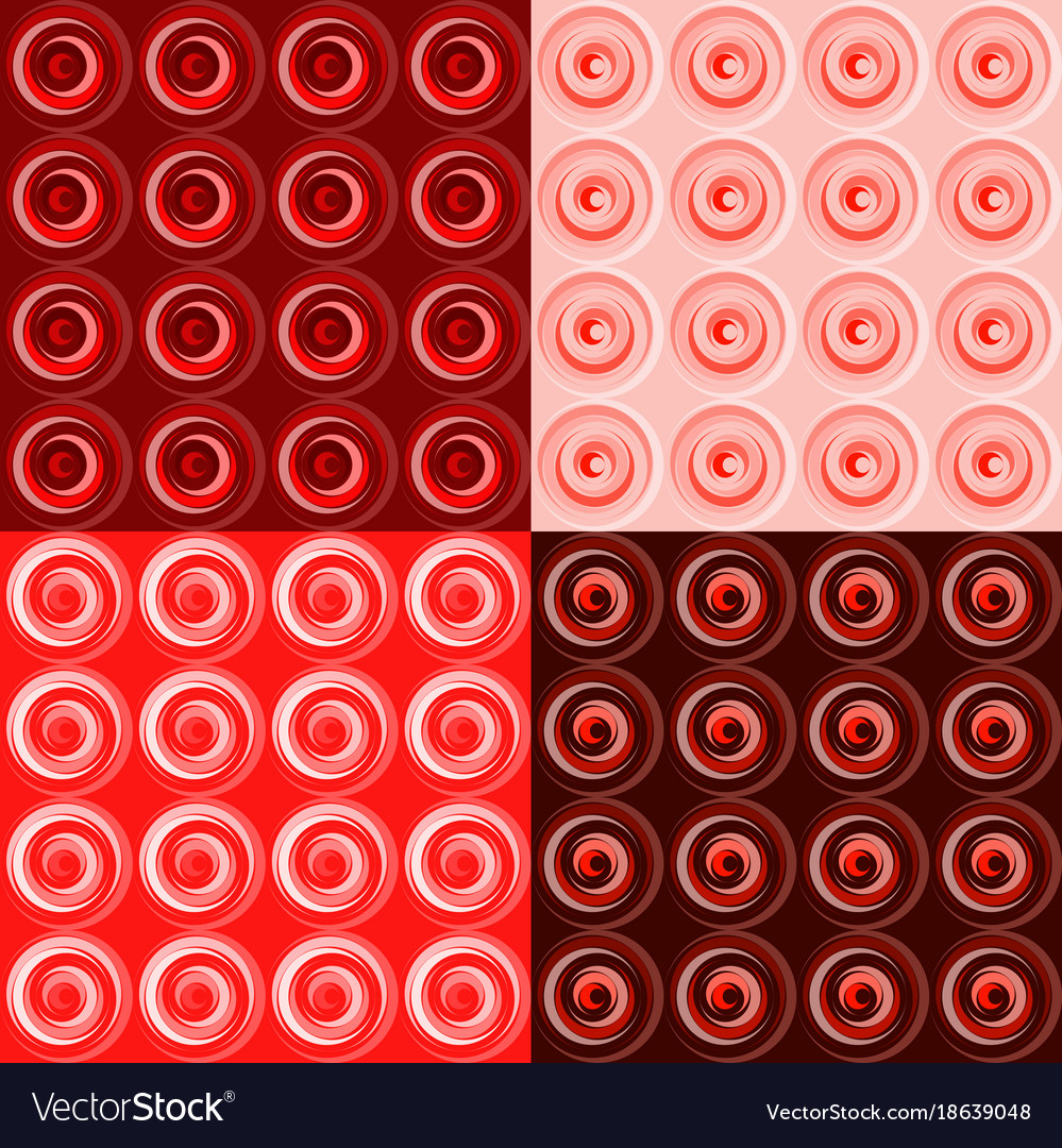 Set of four seamless red pattern