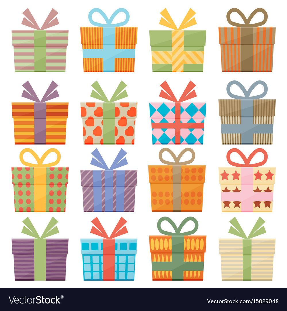 Set of icons gift boxes