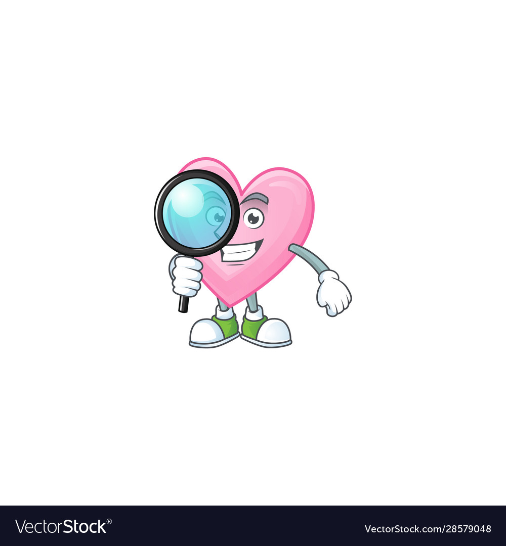 Smart one eye pink love detective cartoon