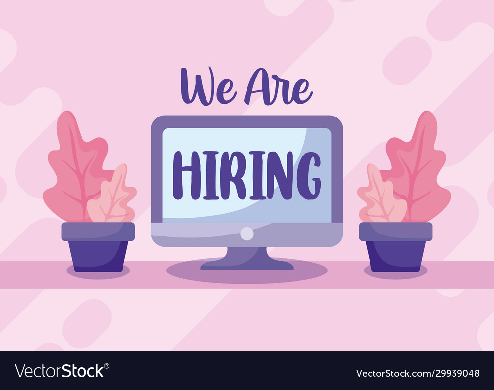 We are hiring message with computer design