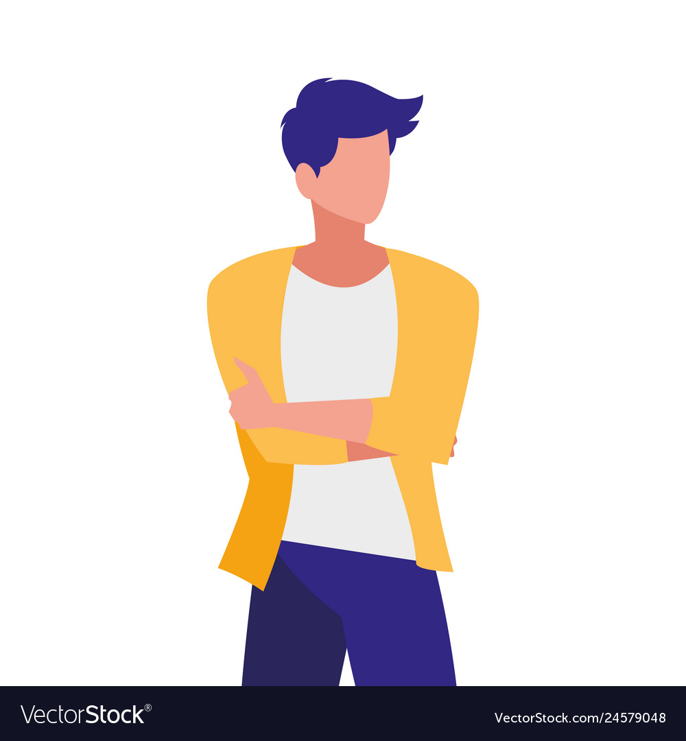 Young man with pose of modeling