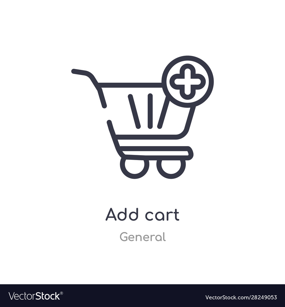 Add cart outline icon isolated line from general