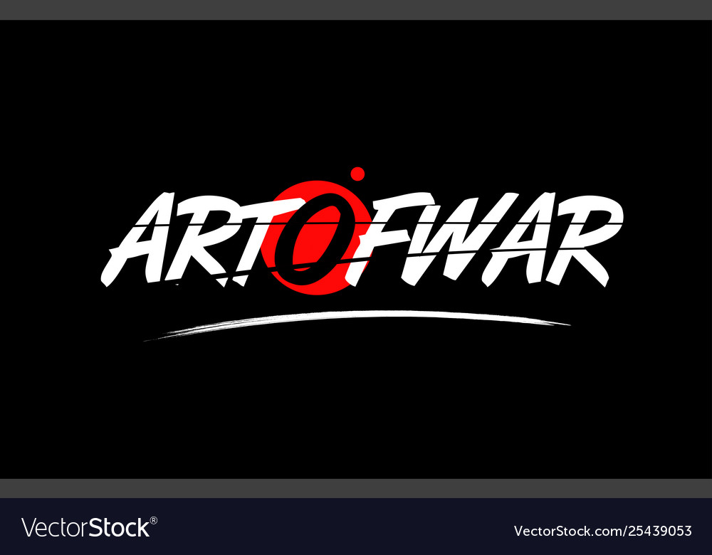 Art war word text logo icon with red circle