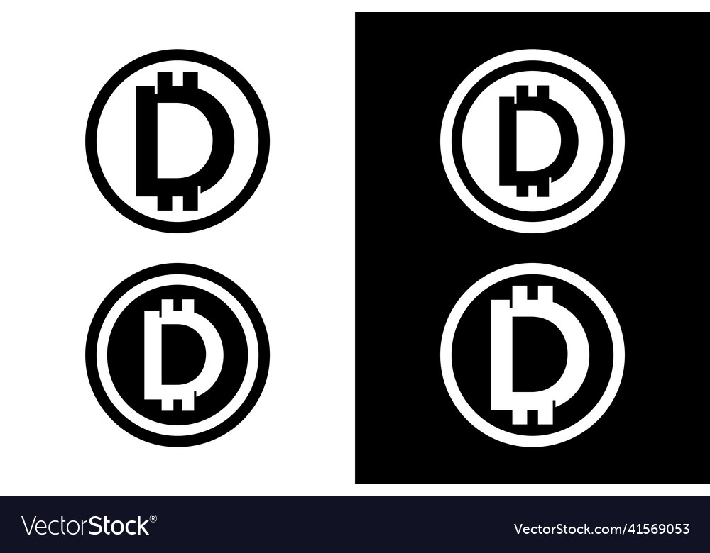 Bitcoin Buchstaben mit Kreis in schwarz und weiß