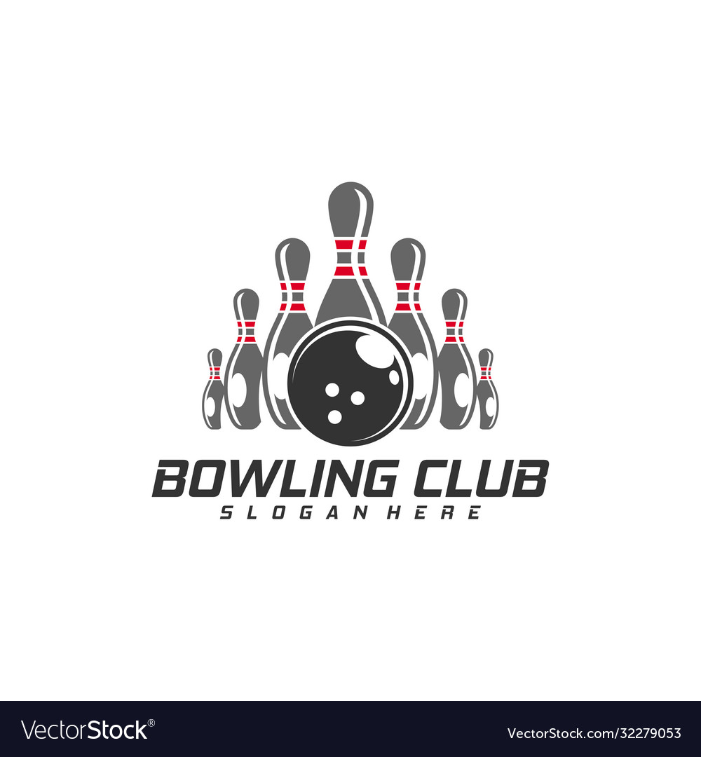 Bowling logo design concept template emblem Vector Image