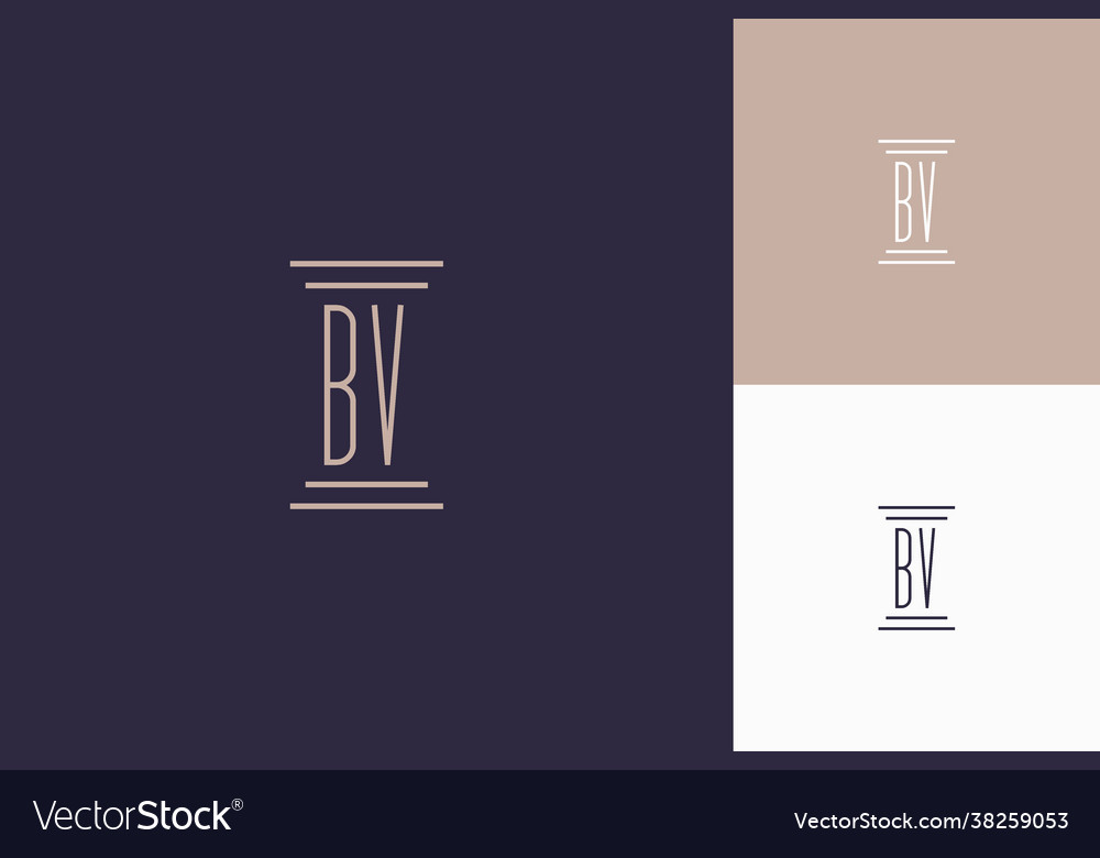 Bv monogram initials design for law firm logo