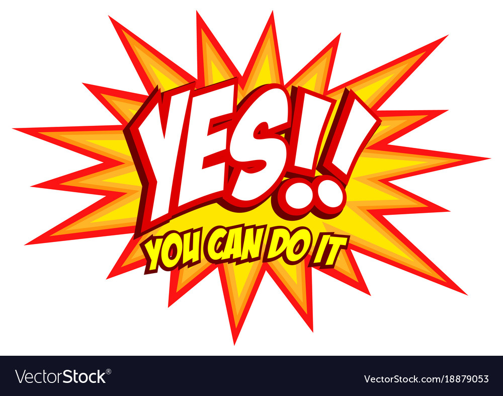 Comic splash with the word yes Royalty Free Vector Image