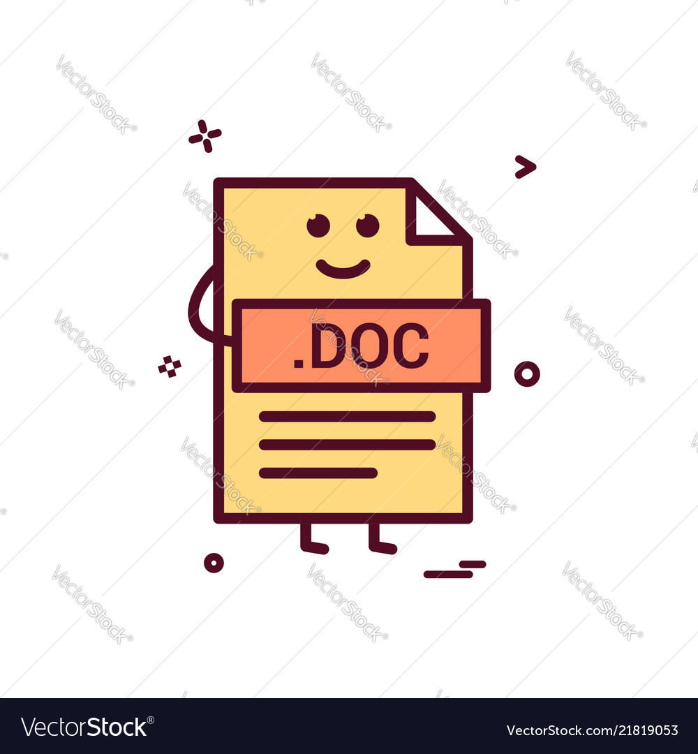 Computer doc document file format type icon design
