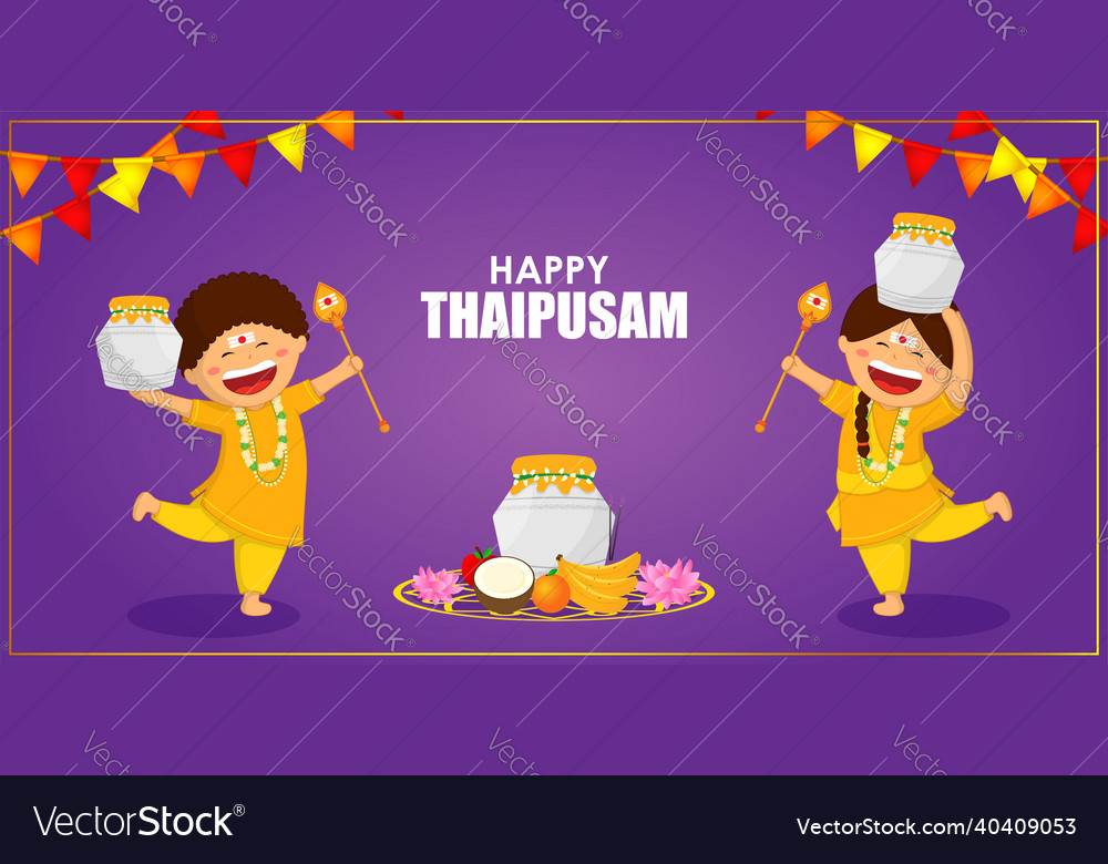 Concept of happy thaipusam or thaipoosam greeting Vector Image