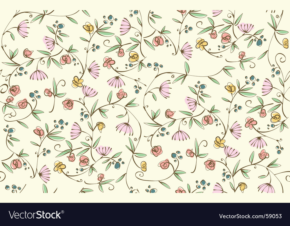 Ditsy floral seamless wallpaper Royalty Free Vector Image