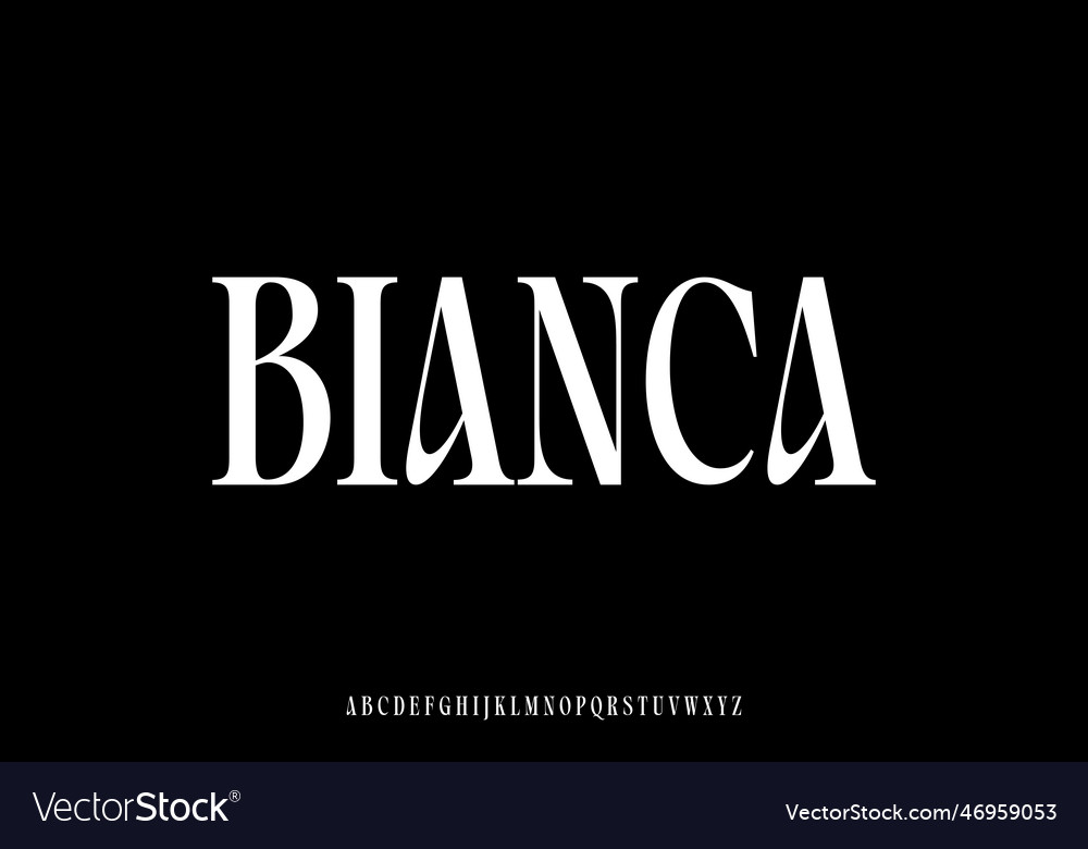 Elegant and beautiful condensed serif font Vector Image