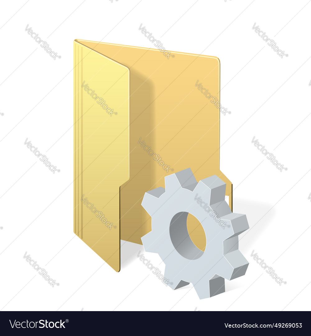File computer folder icon with gear settings