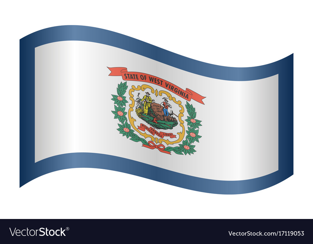 Flag of west virginia waving on white background Vector Image