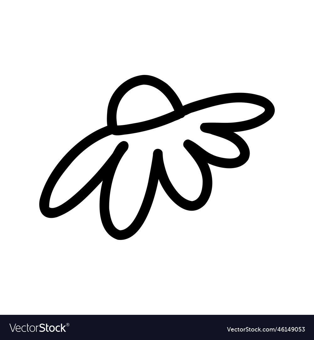 Flower cartoon in doodle style Royalty Free Vector Image