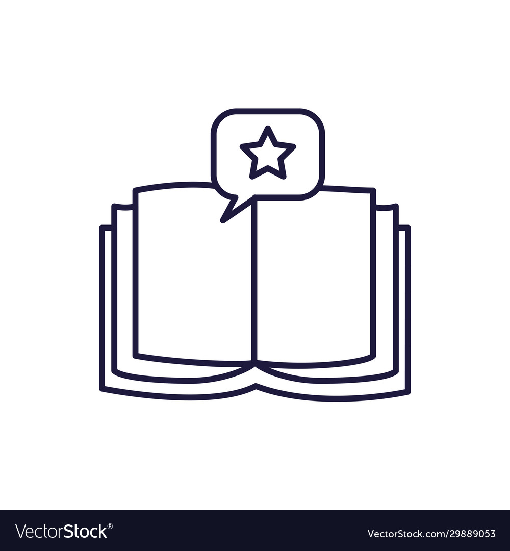 Isolated open book and bubble line style icon